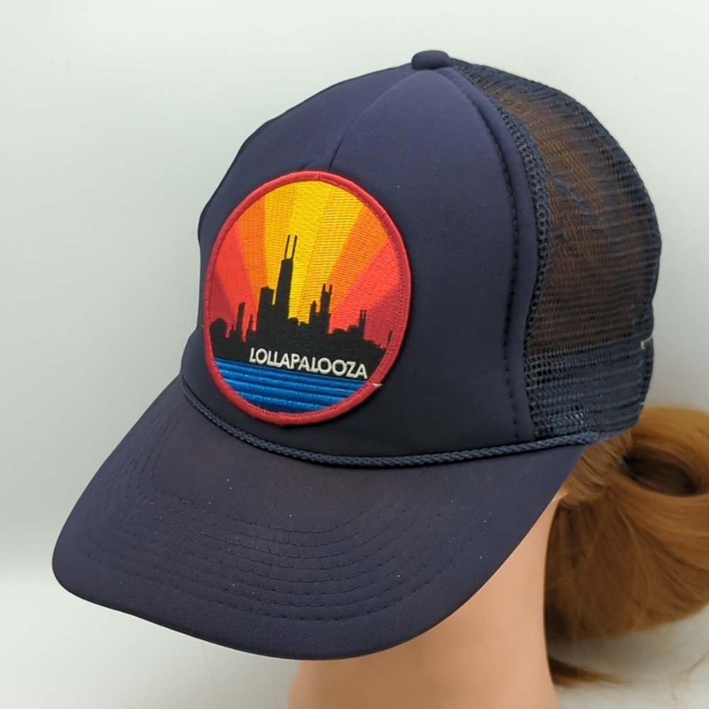 Limited Edition Aviator Nation Lollapalooza Embroidered Patch Black Trucker Hat